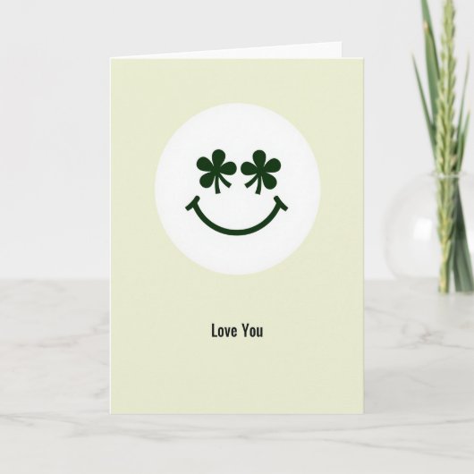 Love You Shamrock Smile Card カード (正面)