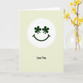 Love You Shamrock Smile Card カード (黄色い花)