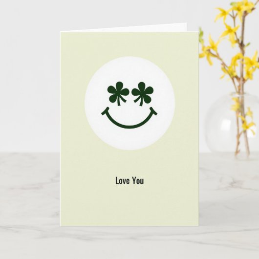 Love You Shamrock Smile Card カード (黄色い花)