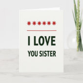 Love You Sister Bold Statement Card カード (正面)