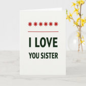 Love You Sister Bold Statement Card カード (黄色い花)