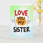 Love You Sister Graphic Style Card カード (黄色い花)