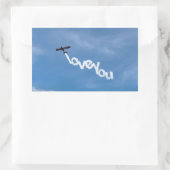 Love You Skywriting 長方形シール (バッグ)