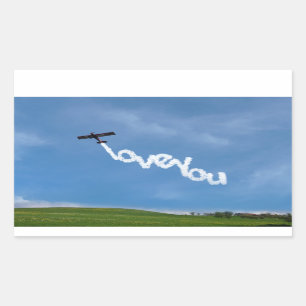 Love You Skywriting 長方形シール
