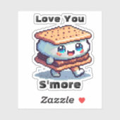 Love You S'more |かわいいピクセルアートパン シール (シート)
