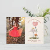 Love You So MushキノコValentine Pun写真 カード (スタンド正面)