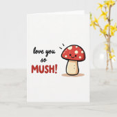 Love You So Mush Mushroom Card カード (黄色い花)