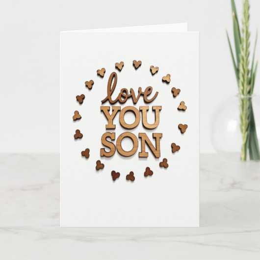 Love You Son Wooden Letter Card カード (正面)