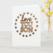 Love You Son Wooden Letter Card カード (黄色い花)