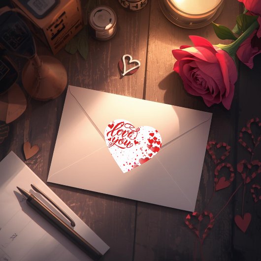 Love You Sticker ハートシール