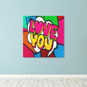 LOVE YOU Streted Canvas Print キャンバスプリント (インサイチュ (ウッドフロア))