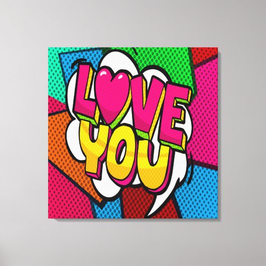 LOVE YOU Streted Canvas Print キャンバスプリント (正面)