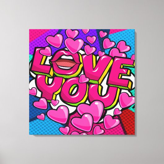 LOVE YOU Streted Canvas Print キャンバスプリント (正面)