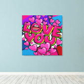 LOVE YOU Streted Canvas Print キャンバスプリント (インサイチュ (ウッドフロア))