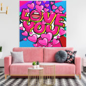 LOVE YOU Streted Canvas Print キャンバスプリント (インサイチュ (リビング))