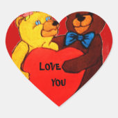 LOVE YOU TEDDY BEARスタンプ ハートシール (正面)