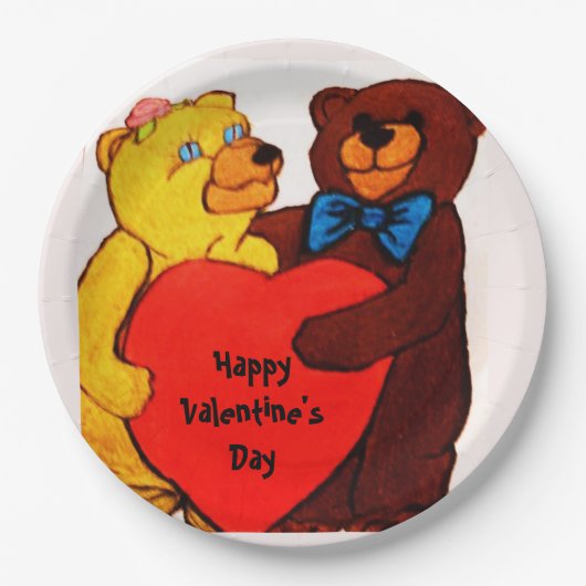 LOVE YOU TEDDY BEAR ペーパープレート (正面)