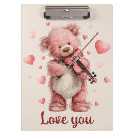 Love You Teddy with Violin クリップボード