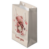 Love You Teddy with Violin スモールペーパーバッグ (正面アングル)