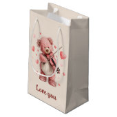 Love You Teddy with Violin スモールペーパーバッグ (裏面アングル)
