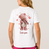 Love You Teddy with Violin Tシャツ (裏面)