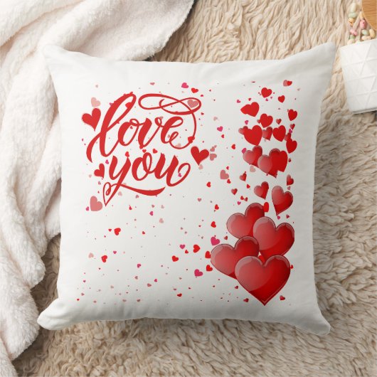 Love You Throw Pillow クッション (ブランケット)