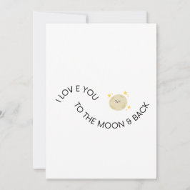 Love You to Moon and Back Cute Minimal Valentine シーズンカード