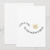 Love You to Moon and Back Cute Minimal Valentine シーズンカード (正面/裏面)