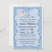 Love You to the Moon and Back Baby Boy Shower 招待状 (正面)