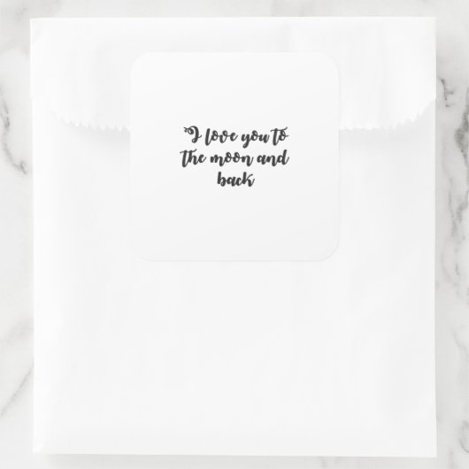 Love You To The Moon And Back Minimal Design  スクエアシール (バッグ)