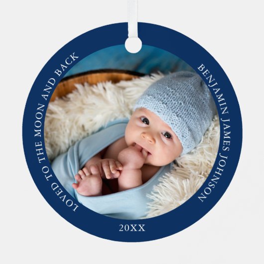 Love You to the Moon and Back Photo メタルオーナメント (裏面)
