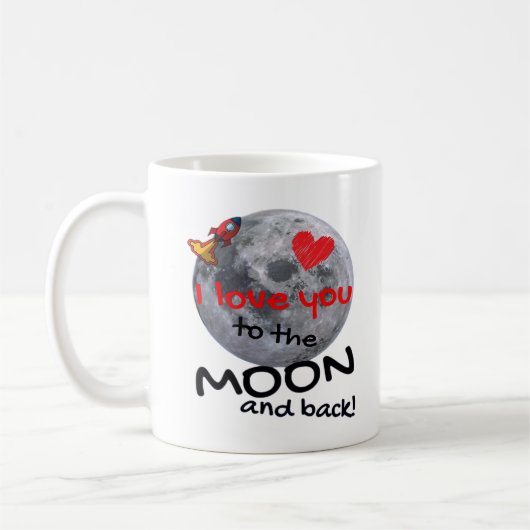 Love You To The Moon And Back Playful Style  コーヒーマグカップ (左)