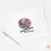 Love You To The Moon And Back Playful Style  スクエアシール (封筒)