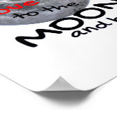 Love You To The Moon And Back Playful Style  ポスター (角)