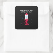 Love You To The Moon And Back Valentine Style  スクエアシール (バッグ)