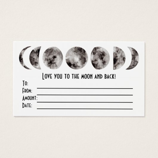 Love You to the Moon Gift Card (正面)