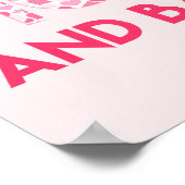 Love You to the Moon - Pink Hearts Typography ポスター (角)