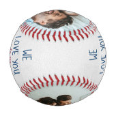 Love you to the Outfield写真ホワイトレザールック 野球ボール (裏面)