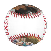 Love you to the Outfield and Backハート写真 野球ボール (裏面)