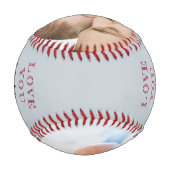 Love you to the Outfield and Back Gray Photo 野球ボール (裏面)