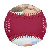 Love you to the Outfield and Back Red Photo 野球ボール (裏面)
