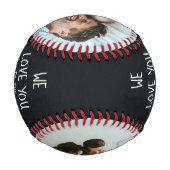 Love you to the Outfield Photo Black Leather Look 野球ボール (裏面)