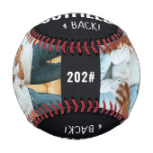 Love you to the Outfield Photo Black Leather Look 野球ボール (正面)