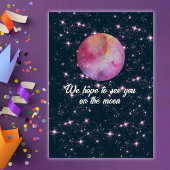 Love You Two The Moon Girls Pink 2nd Birthday 招待状