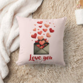 Love You Valentine Envelope Design クッション (ブランケット)