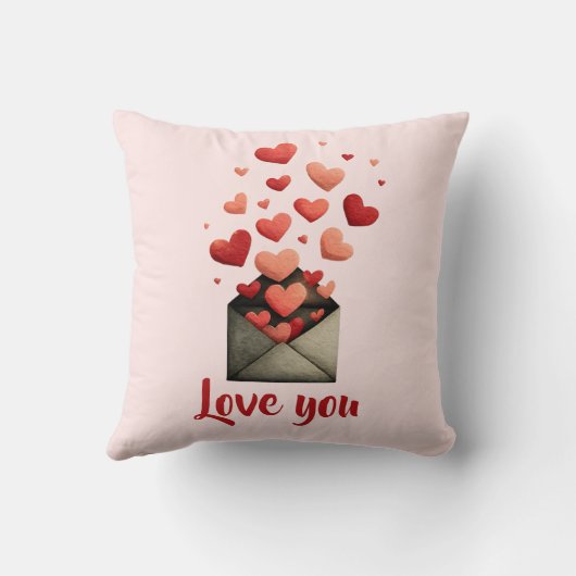 Love You Valentine Envelope Design クッション (裏面)