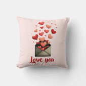 Love You Valentine Envelope Design クッション (正面)