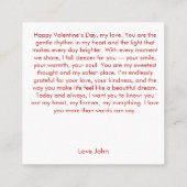 Love You Valentine Envelope Design スクエア名刺 (裏面)