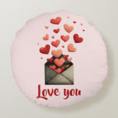 Love You Valentine Envelope Design ラウンドクッション (裏面)