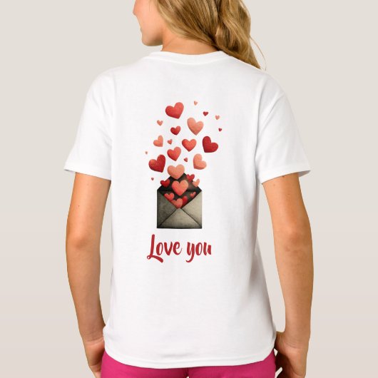 Love You Valentine Envelope Design Tシャツ (裏面)